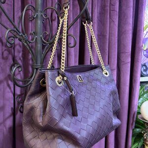 3-Piece SET Victoria "V" Shoulder Bag w/ Wallet, Coin Purse/Card/Key Holder NWT